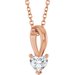 Solitaire Heart Necklace or Pendant