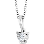 Solitaire Heart Necklace or Pendant