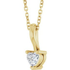 Solitaire Heart Necklace or Pendant