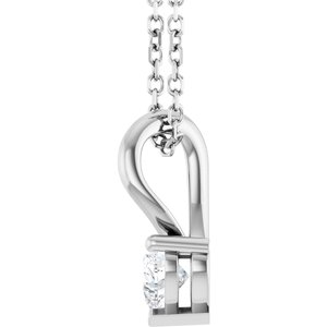 Solitaire Heart Necklace or Pendant