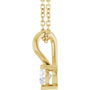 Solitaire Heart Necklace or Pendant