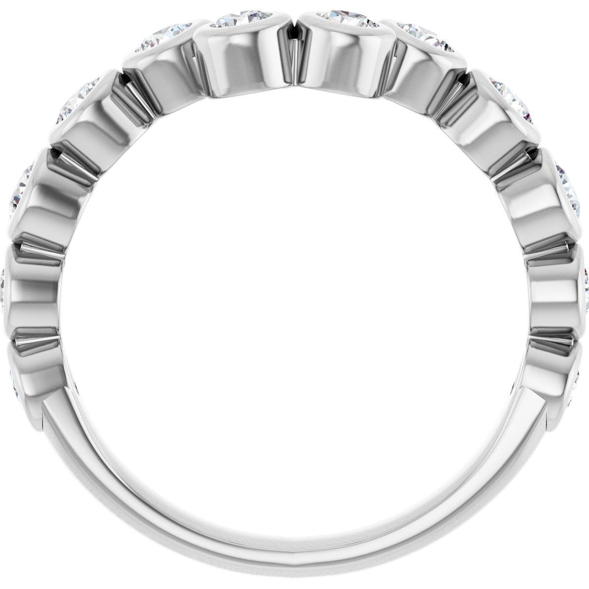 Bezel-Set Accented Engagement Ring or Band