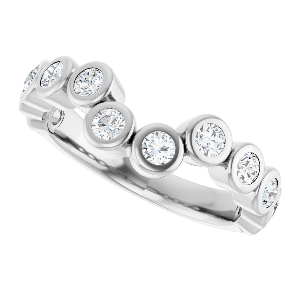 Bezel-Set Accented Engagement Ring or Band