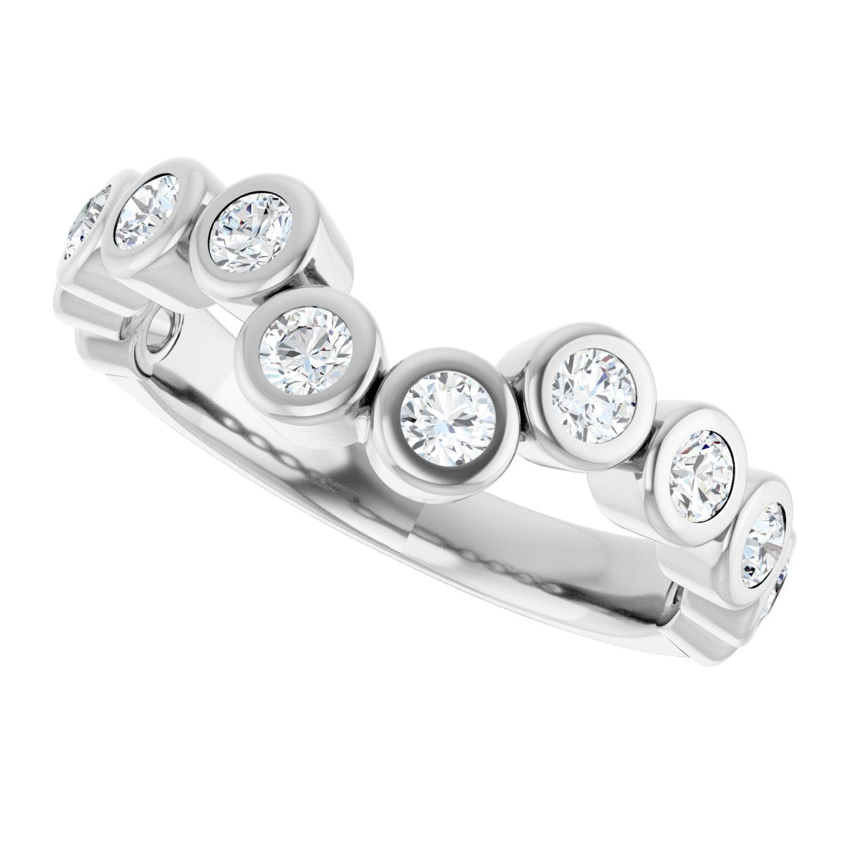 Bezel-Set Accented Engagement Ring or Band