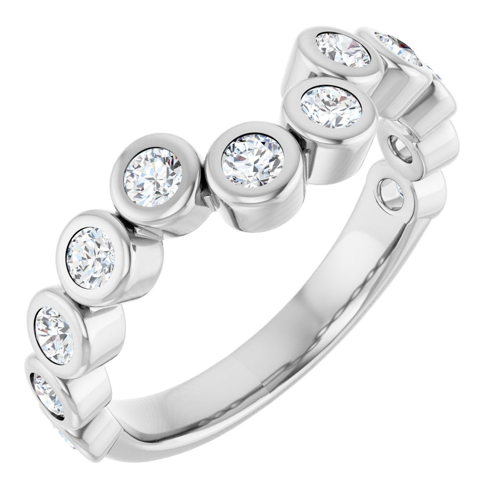 Bezel-Set Accented Engagement Ring or Band