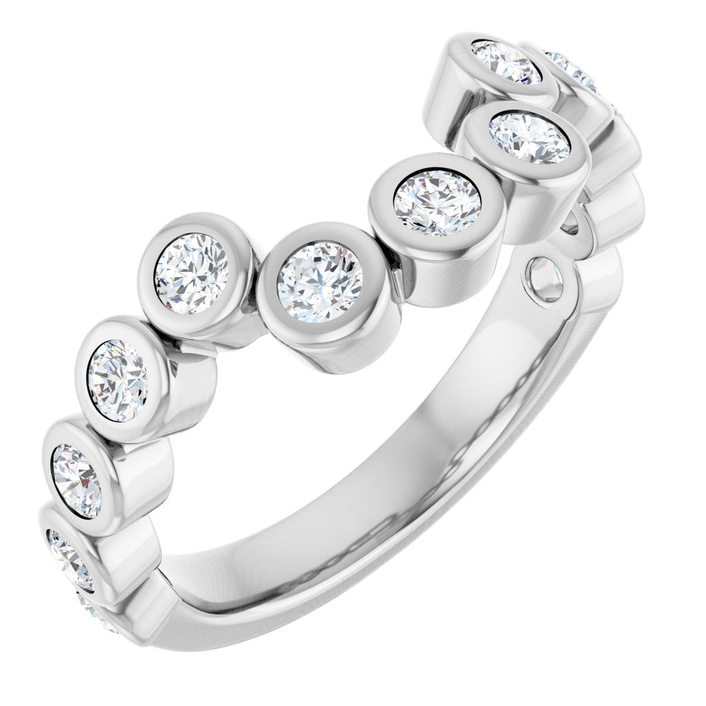 Bezel-Set Accented Engagement Ring or Band