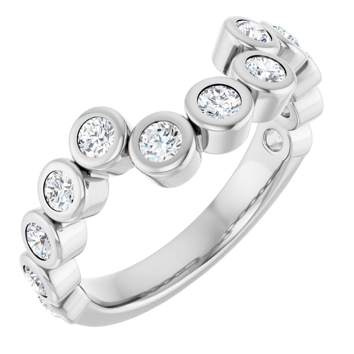 Bezel-Set Accented Engagement Ring or Band