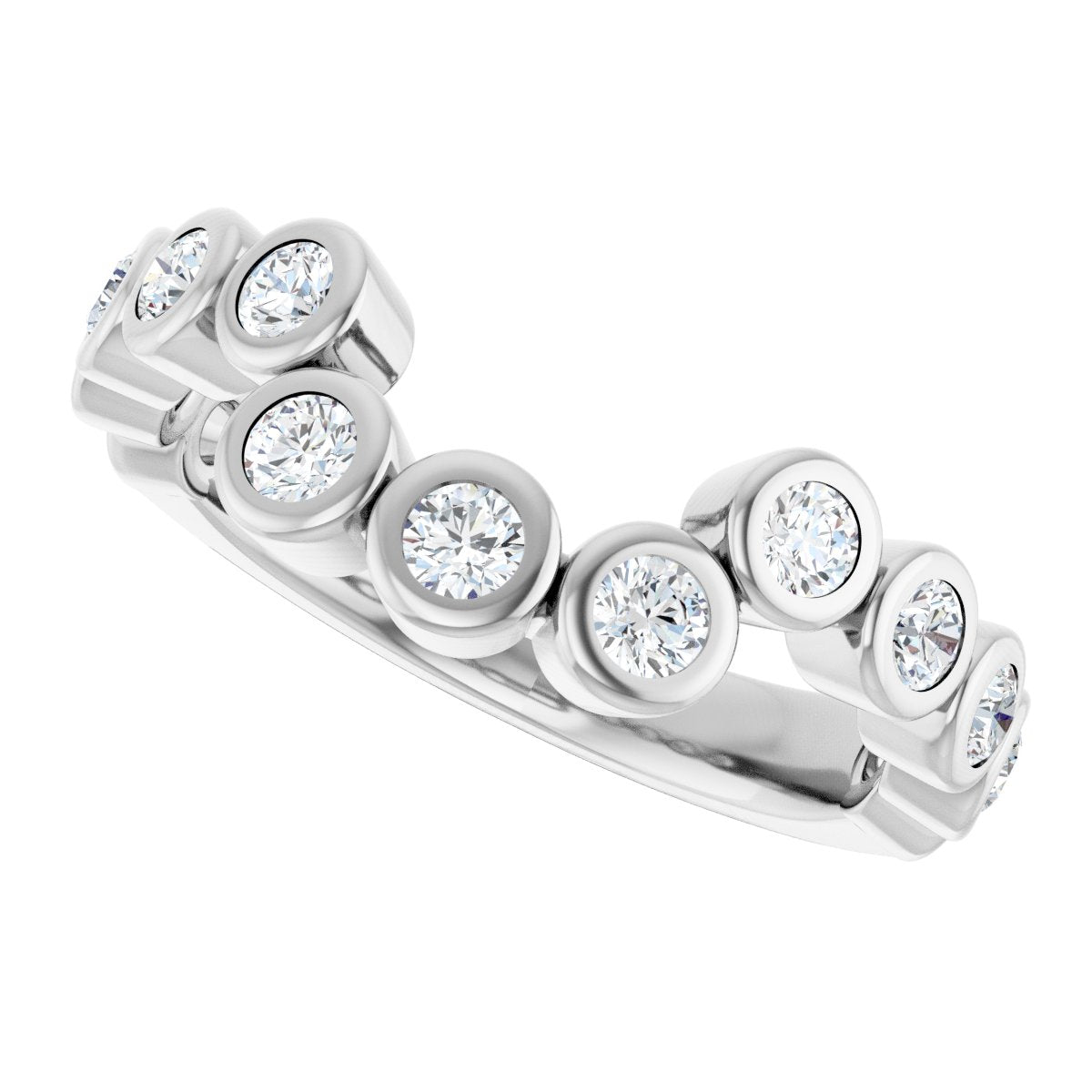 Bezel-Set Accented Engagement Ring or Band