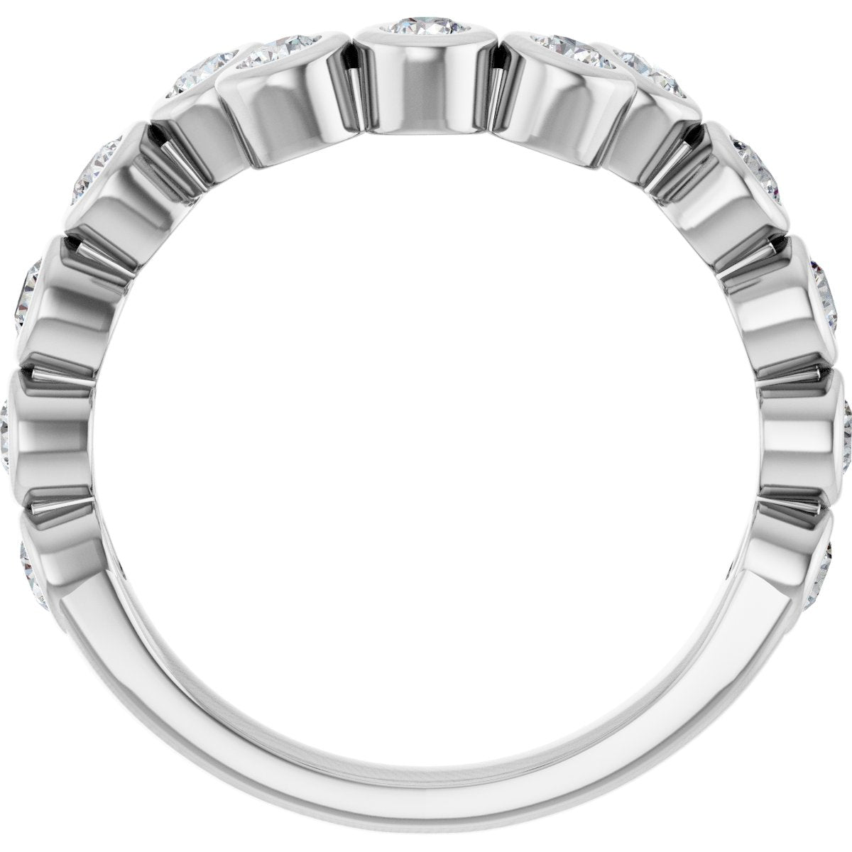 Bezel-Set Accented Engagement Ring or Band