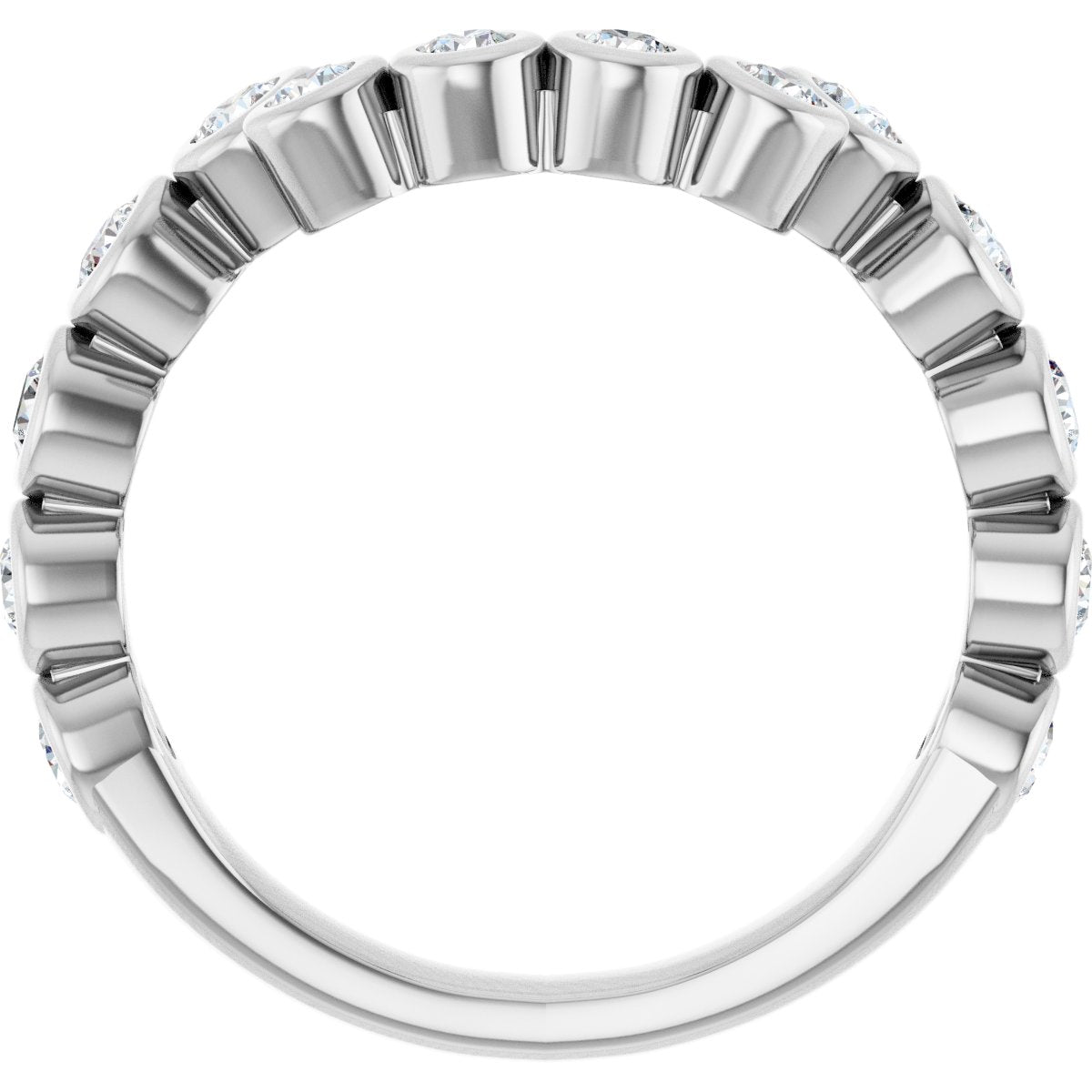 Bezel-Set Accented Engagement Ring or Band