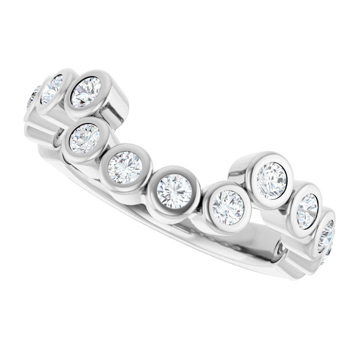 Bezel-Set Accented Engagement Ring or Band