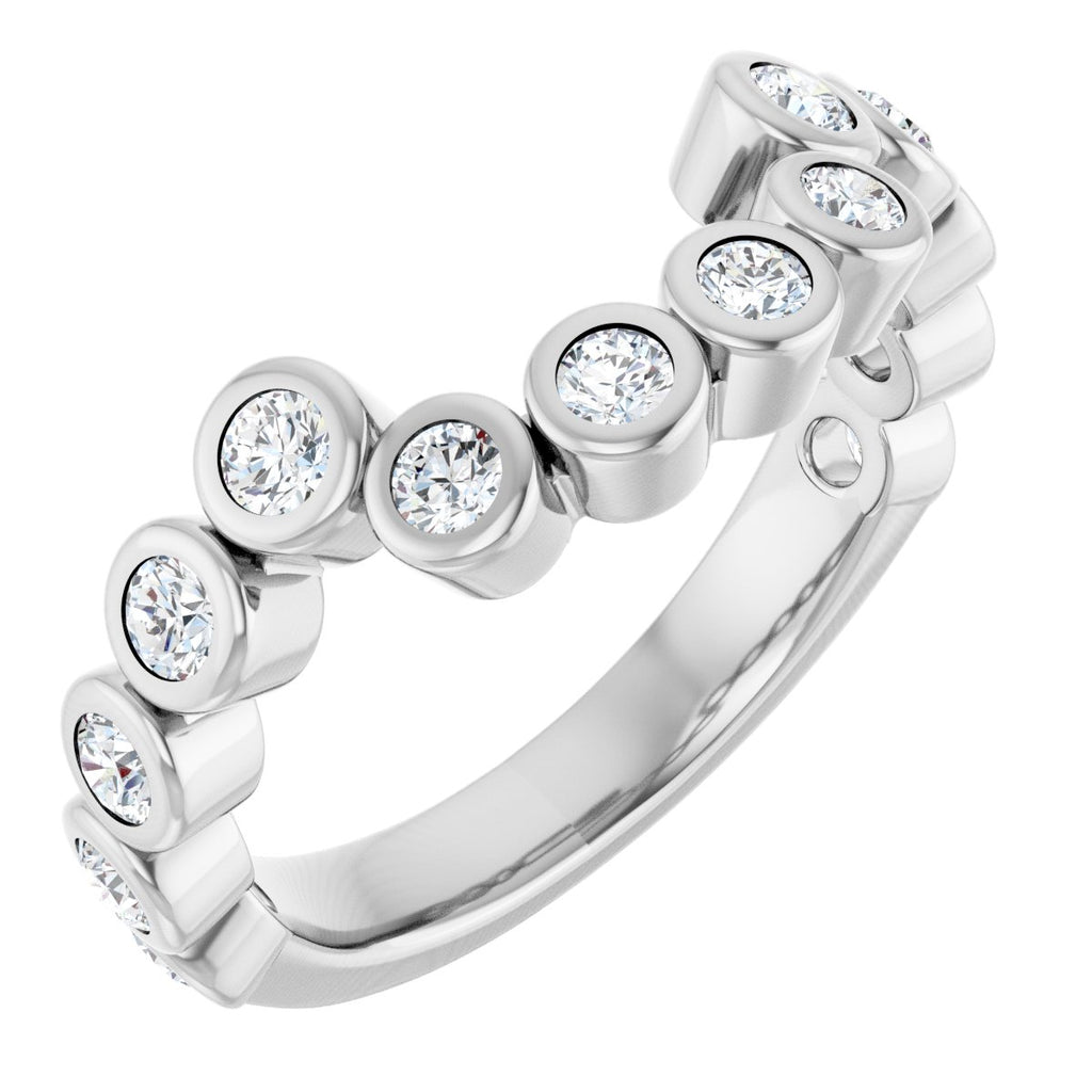 Bezel-Set Accented Engagement Ring or Band