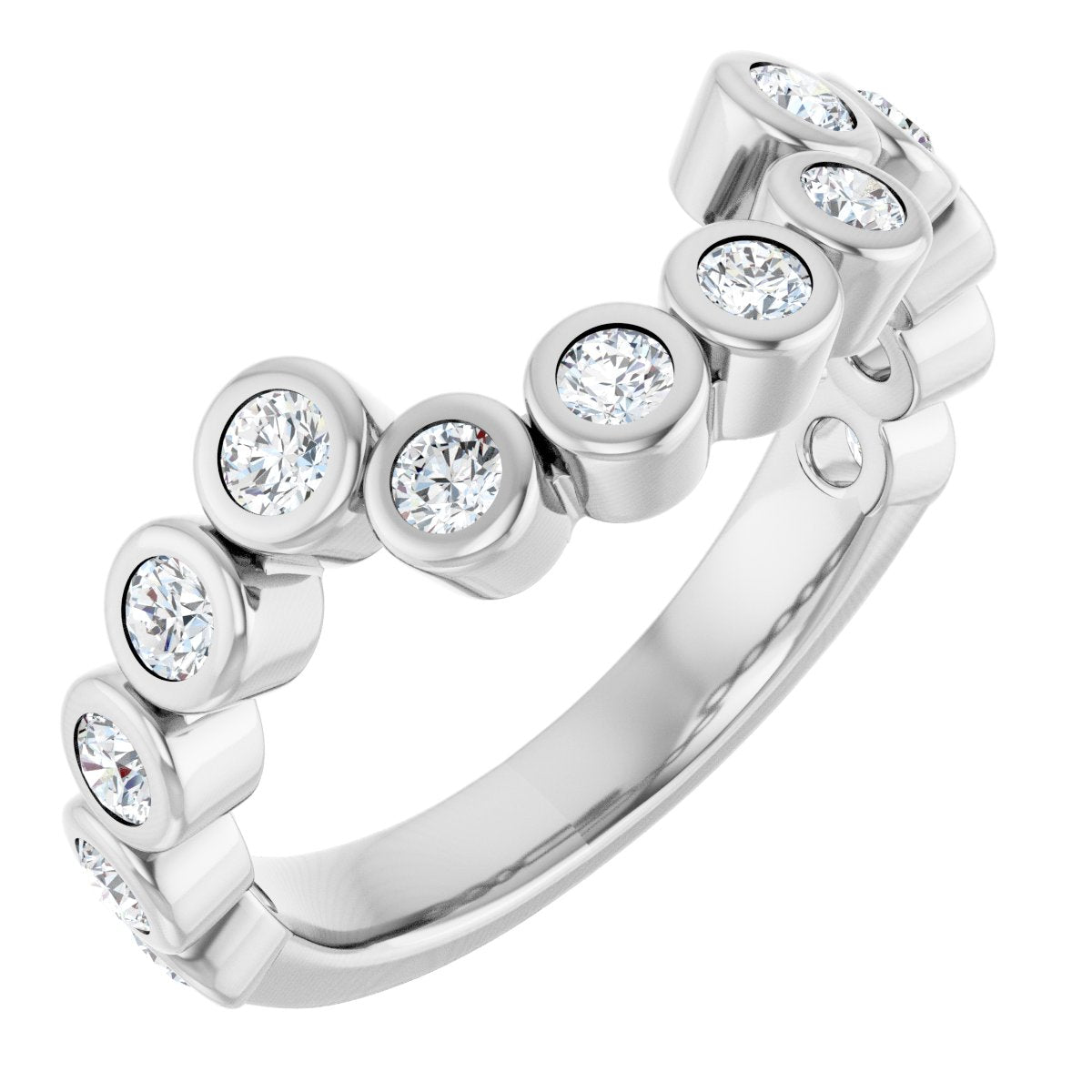 Bezel-Set Accented Engagement Ring or Band