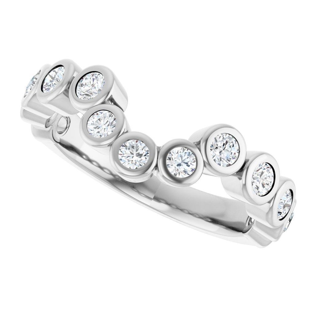 Bezel-Set Accented Engagement Ring or Band