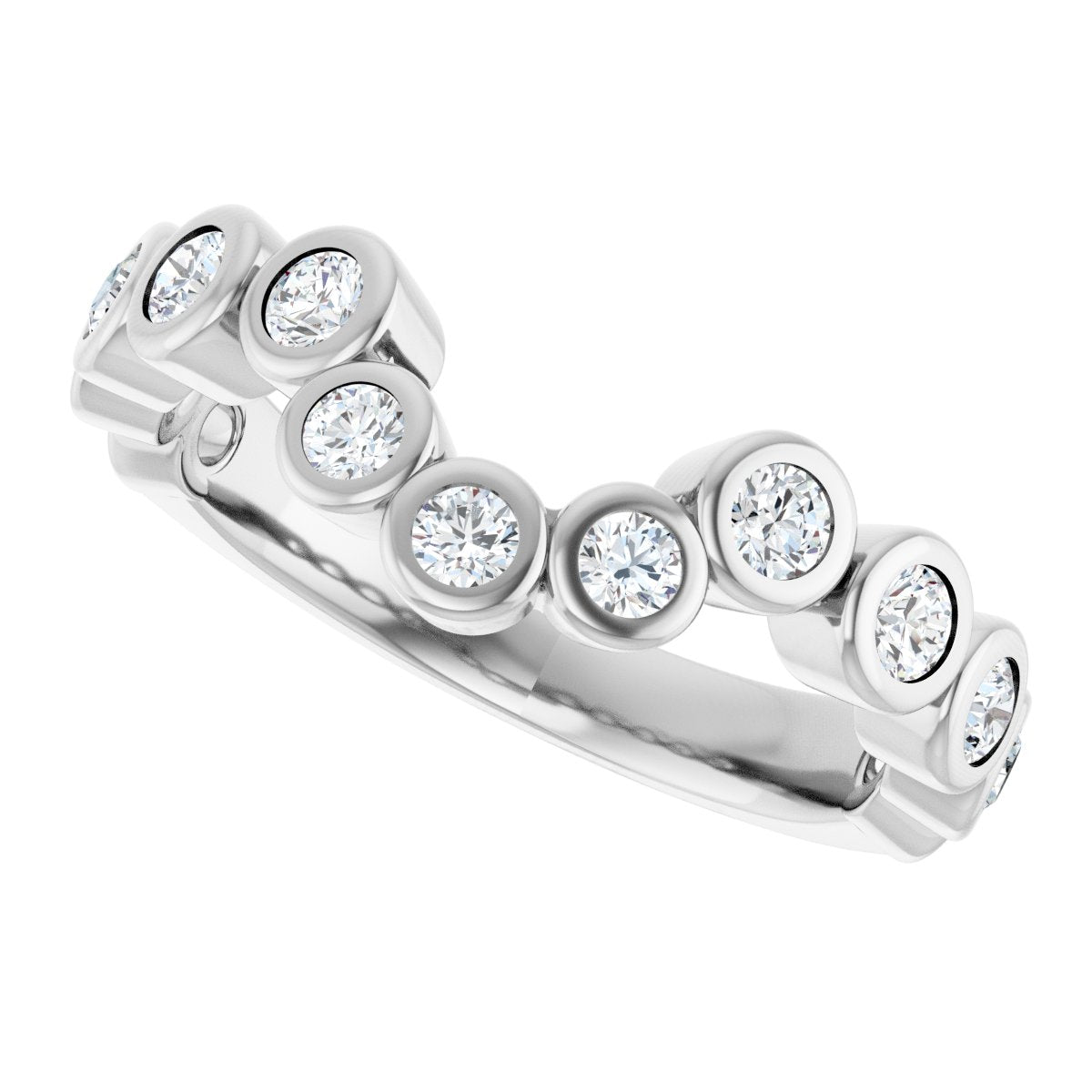 Bezel-Set Accented Engagement Ring or Band