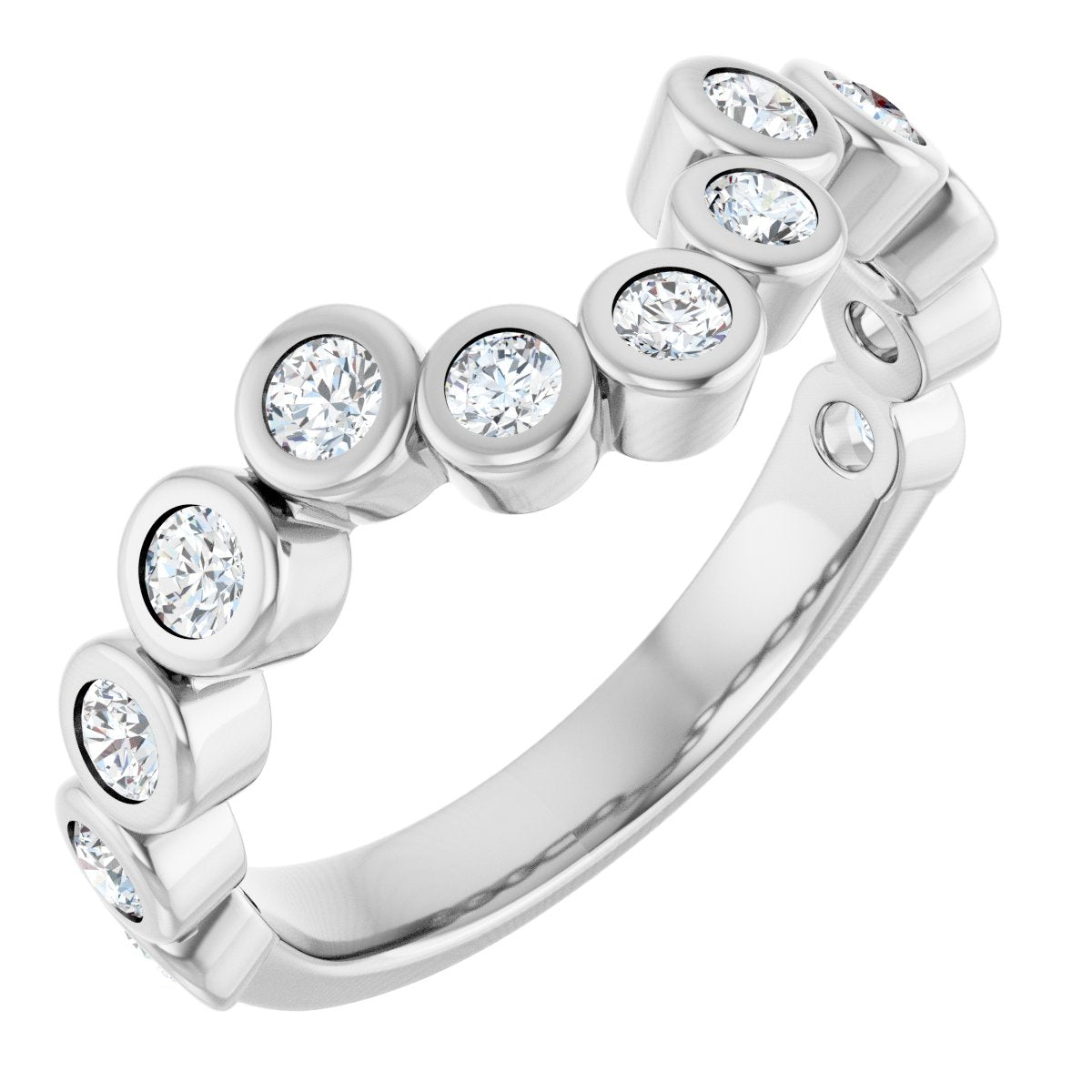 Bezel-Set Accented Engagement Ring or Band