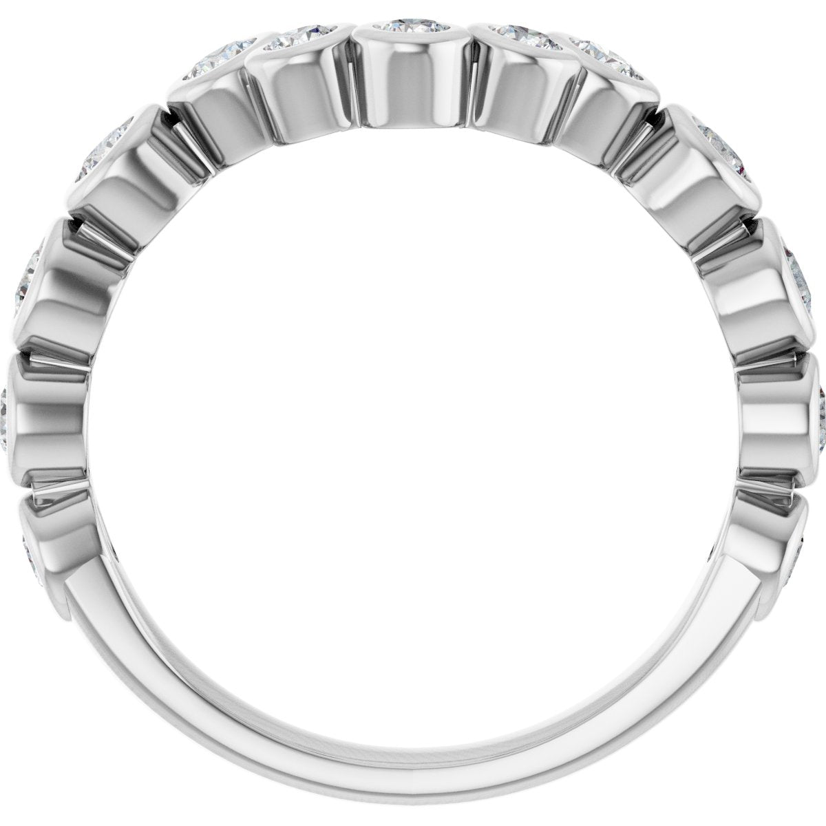 Bezel-Set Accented Engagement Ring or Band