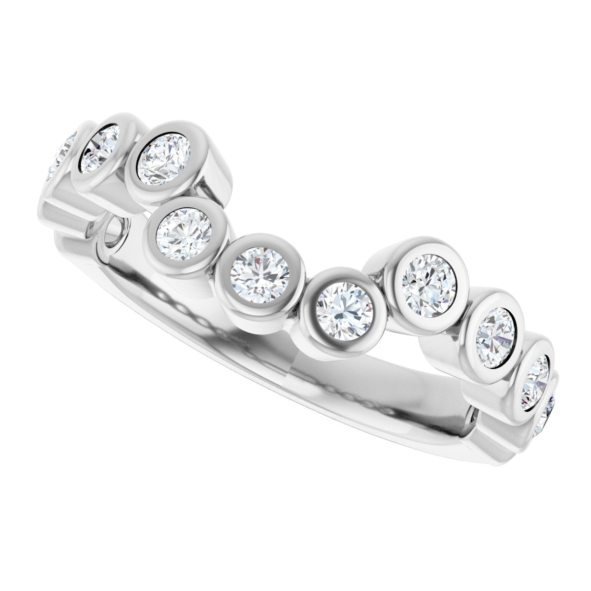 Bezel-Set Accented Engagement Ring or Band