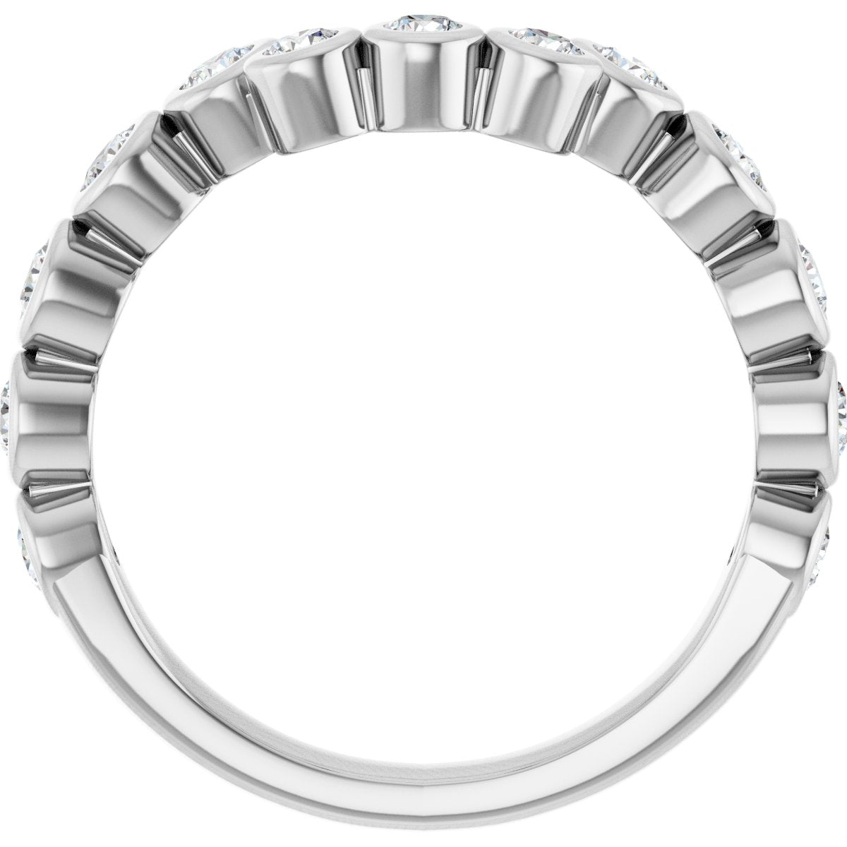 Bezel-Set Accented Engagement Ring or Band
