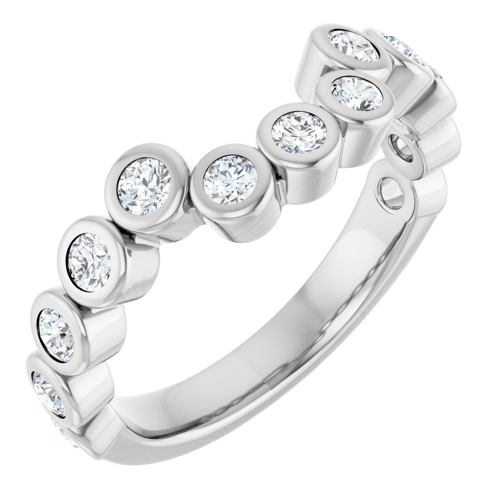 Bezel-Set Accented Engagement Ring or Band