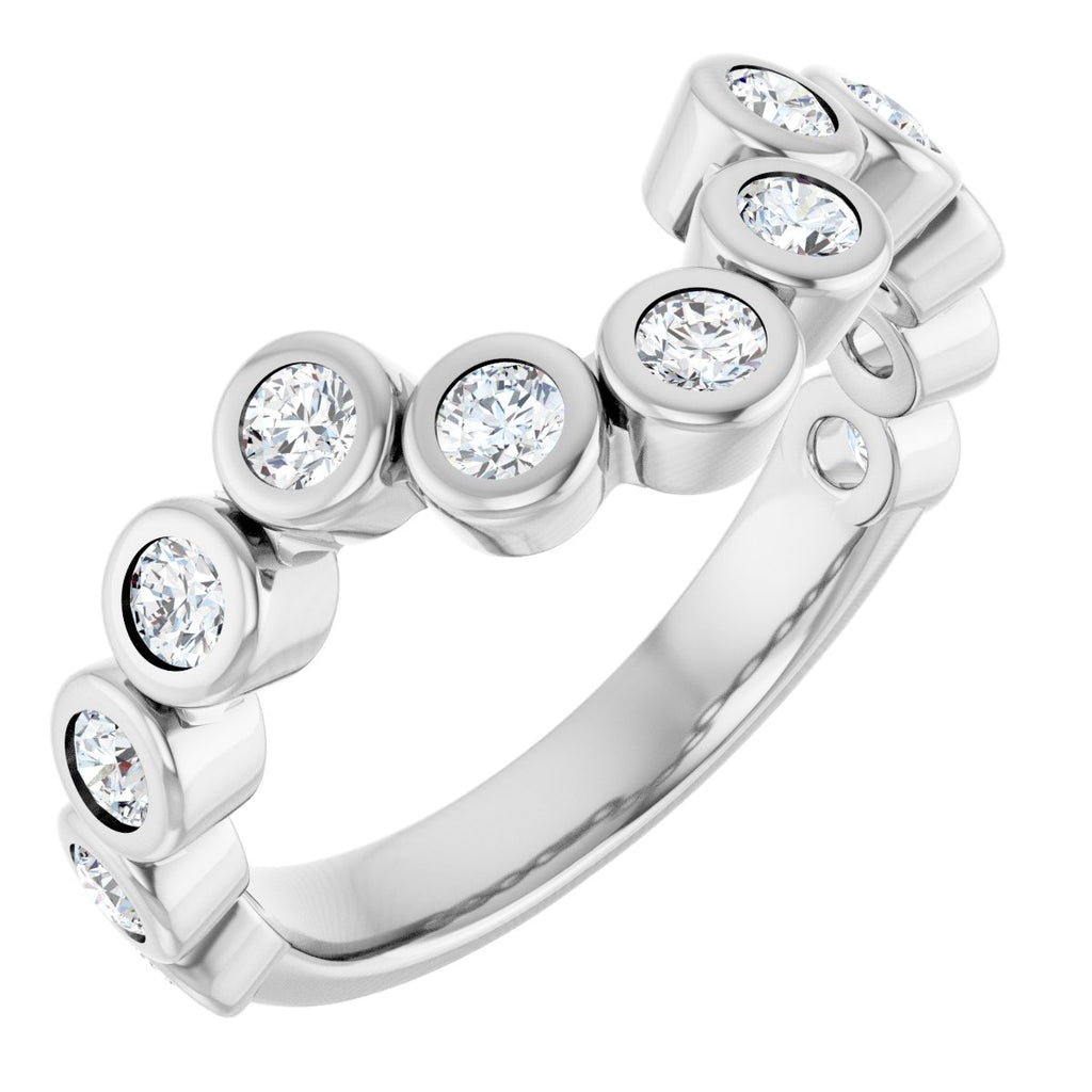 Bezel-Set Accented Engagement Ring or Band