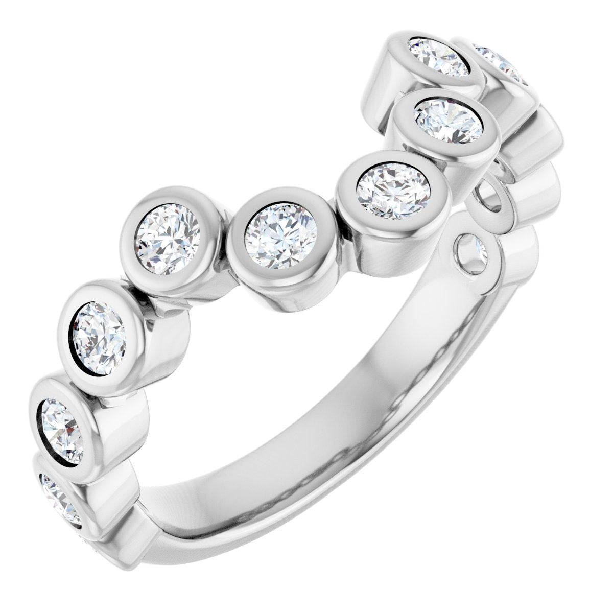 Bezel-Set Accented Engagement Ring or Band