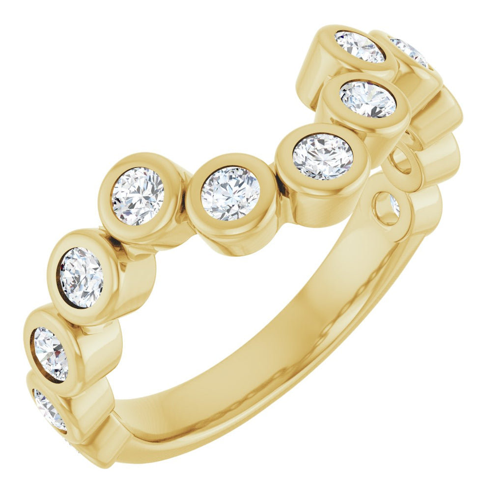 Bezel-Set Accented Engagement Ring or Band