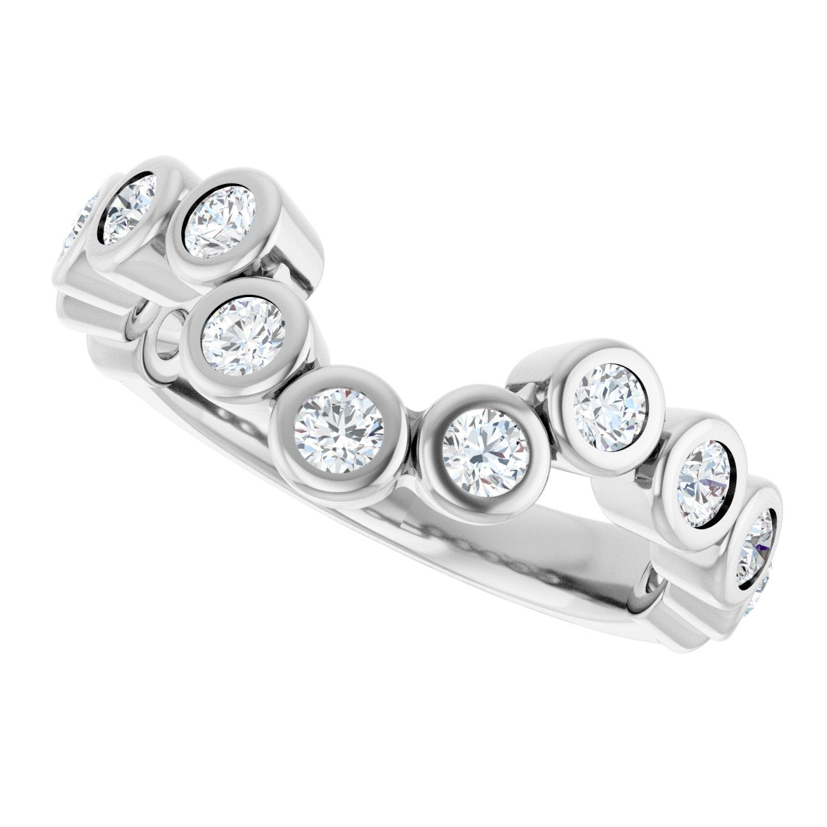 Bezel-Set Accented Engagement Ring or Band