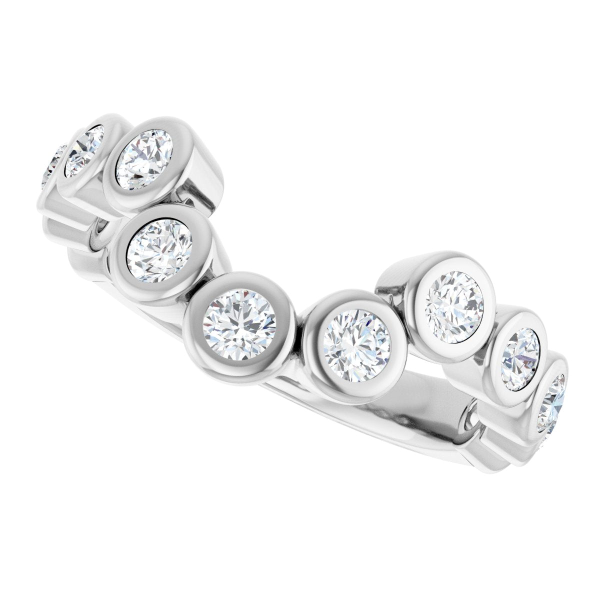 Bezel-Set Accented Engagement Ring or Band