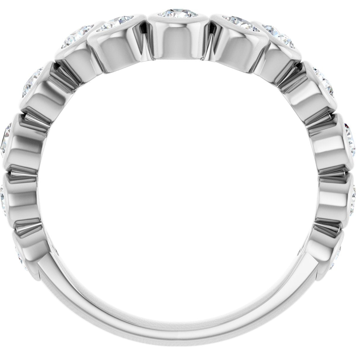 Bezel-Set Accented Engagement Ring or Band