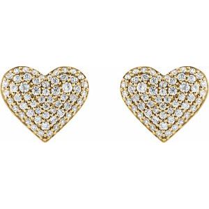 Accented Puffed Heart Earrings