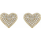Accented Puffed Heart Earrings