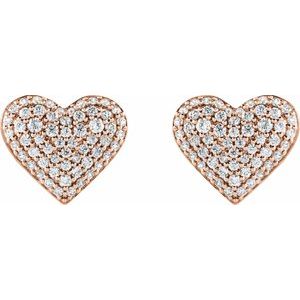 Accented Puffed Heart Earrings