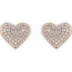 Accented Puffed Heart Earrings