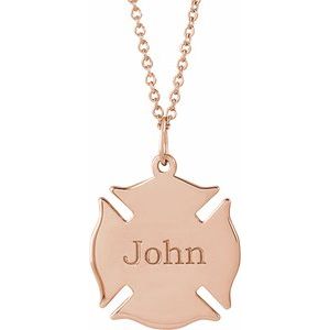 Engravable Fireman Necklace or Pendant