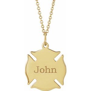 Engravable Fireman Necklace or Pendant