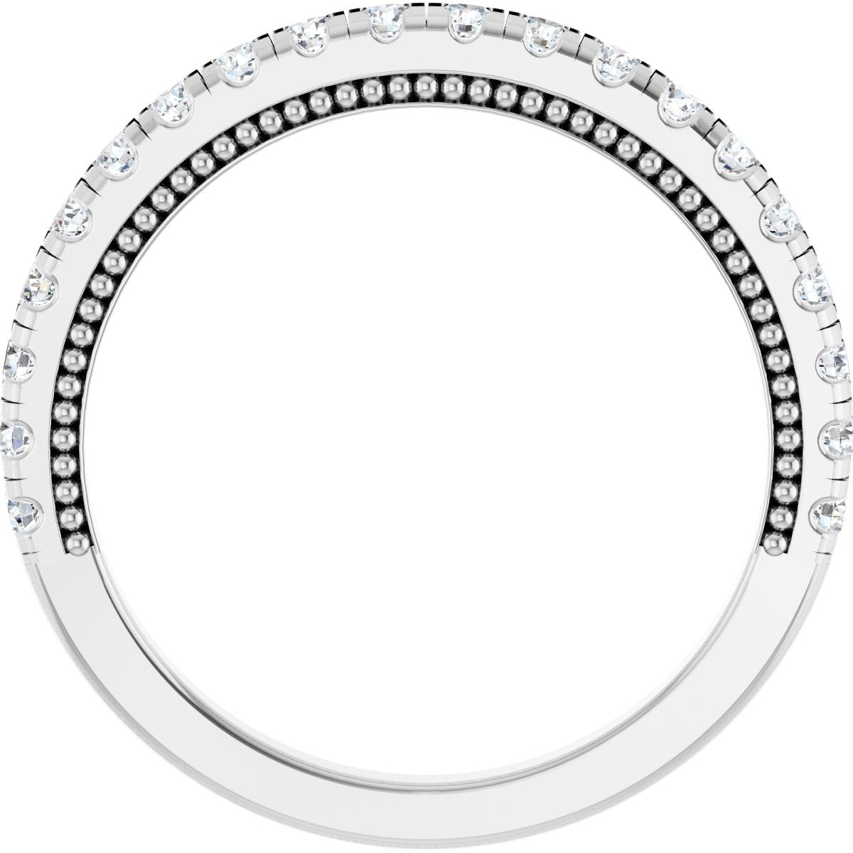 Claw-Prong Hidden Halo-Style Engagement Ring or Band