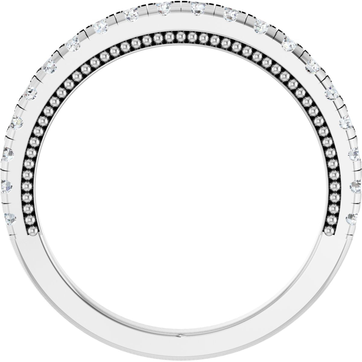 Claw-Prong Hidden Halo-Style Engagement Ring or Band