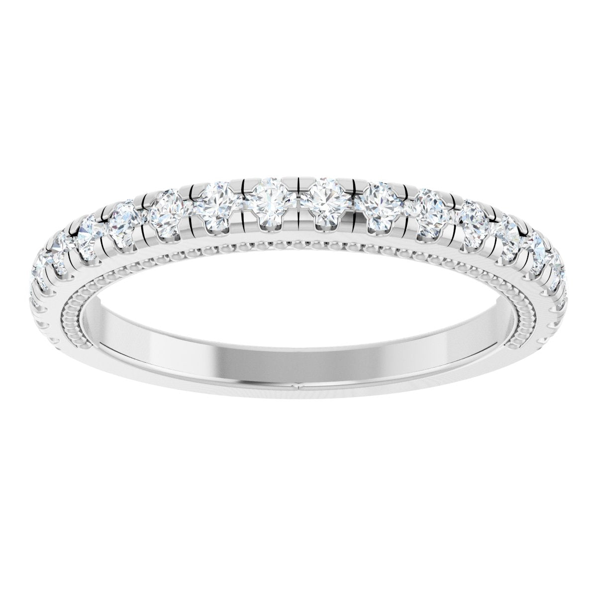 Claw-Prong Hidden Halo-Style Engagement Ring or Band