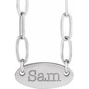 Engravable Oval Necklace or Center