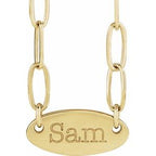 Engravable Oval Necklace or Center