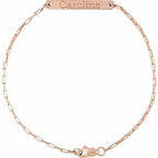 Engravable Bar & Paperclip-Style Link Bracelet