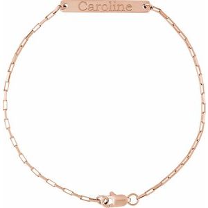 Engravable Bar & Paperclip-Style Link Bracelet
