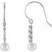 Accented Pearl Bar Earrings