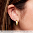 Straight Baguette Channel-Set Stud Earrings