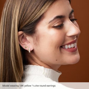 Round Bezel-Set Stud Earrings