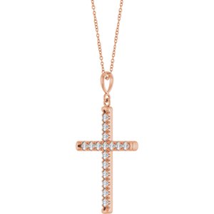 French-Set Cross Necklace or Pendant