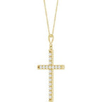 French-Set Cross Necklace or Pendant