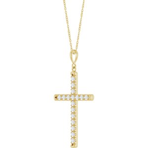 French-Set Cross Necklace or Pendant