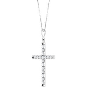 French-Set Cross Necklace or Pendant